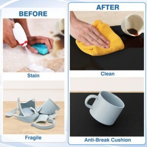 steprite kitchen mats, 2pcs kitchen rugs, cushioned anti fatigue kitchen mats for floor, non slip standing desk mat, waterproof kitchen rug set for kitchen, floor, office, 17.3"x30"+17.3"x47", black